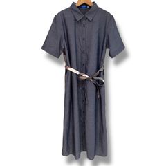 BLUE LABEL CRESTBRIDGE ブルーレーベル クレストブリッジ チェック柄 シャツワンピース ベーシック 大人かわいい エレガント 優等生ルック ブルー バイカラー Mサイズ レディース 夏 ゴーゴー古着セントラルパーク名古屋店 No.750