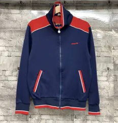70s 西ドイツ adidas アディダス トラックジャケット ジャージ デサント製 ATS-72 サイズL ネイビー レッド