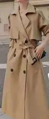 【秋冬クリアランス！！】【送料無料！】【総裏地付き　トレンチコート！】レディス　袖も含めて総裏地付き、６ケボタン　トレンチコート＜ベージュ：Ｍサイズ：着丈約１０６ｃｍ＞【531955】ロングコート/ウエストマーク【ウェスト共生地ベルト付き】