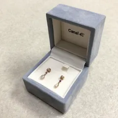 ● canal4℃ カナルヨンドシー ピアス K10ピンクゴールド ストーン しずくドロップ モチーフ アクセサリー ギフト USED 現状品 レディース 0.05kg