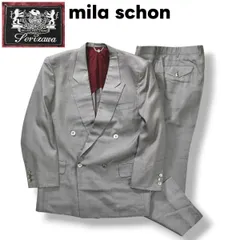 【上質】 ミラショーン mila schon Serizawa セリザワ オーダーメイド ダブルブレスト フォーマルスーツ  セットアップ 上下 テーラードジャケット スラックスパンツ グレー メンズ