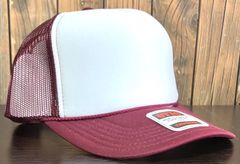 OTTO メッシュキャップ　ソリッドバイザー　　HIGHクラウン深め　ホワイト×マルーン　ツートンカラー　39-165
