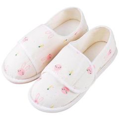 【人気商品】[シャンディニー] 女性用 介護シューズ マジックテープ 室内履き 滑り止め 踵あり 部屋履き ディサービス 入院生活 歩行練習 うさぎ（ピンク） 25-25.5cm
