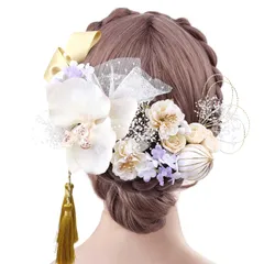 胡蝶蘭 和装 和装 着物 髪飾り 髪飾り 髪飾り 和服 水引き 結婚式 前撮り 振袖 花火大会 卒業式 袴 二次会 七五三 成人式 浴衣 セット 日本髪 18点セット ヘアアクセサリー 花 [Becanno]