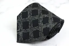 クリッツア ブランドネクタイ チェック柄 格子柄 シルク メンズ グレー KRIZIA 【中古】