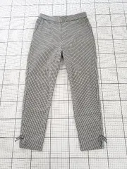 ◇ Θ couture brooch クチュールブローチ ギンガムチェック柄 テーパード パンツ サイズ36 ブラック系 レディース E  【1509100082453】