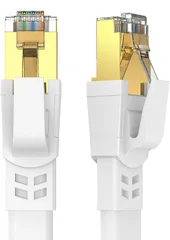 Ankuly CAT8 LANケーブル 0.5m 2本 カテゴリー8 ウルトラフラットケーブル 40Gbps/2000MHz ランケーブル やわらか FTPシールド イーサネットケーブル サーバー 企業様向け 業務 (0.5m 2本セットホワイト)