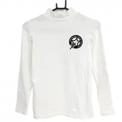 【美品】ジャックバニー 長袖ハイネックシャツ 白 ロゴ黒 微起毛 レディース 0(S) ゴルフウェア Jack Bunny