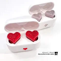 ハート型のBluetoothワイヤレスイヤホン フルペアリング自動接続 完全ワイヤレスイヤホン ハートイヤホン 付けてるだけで可愛い キラキラ ワイヤレスイヤホン 最新モデル Bluetoothイヤホン 選べるハートカラー 選べるスワロフスキーカラー