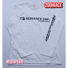【MADSPEED】趣味Tシャツ ハイエース 長袖 ロンT ホワイト HIACE200 200ハイエース 200系 ライトエース キャンピングカー 新品未開封