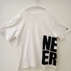 古着　NEW ERA ニューエラ　メンズロゴTシャツ　Mサイズ　ホワイト系　ビックTシャツ　ユニセックス　肩ロゴ