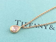 Tiffany&Co. ティファニー K18YG バイザヤード ペアシェイプ ダイヤモンド ネックレス イエローゴールド 1.8g  レディース