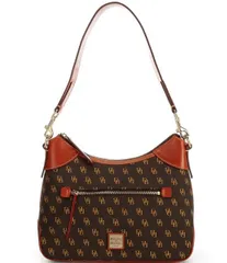 【送料無料】 ドーネイアンドバーク レディース ショルダーバッグ バッグ Gretta Collection Signature Logo Print Hobo Bag Brown T'Moro