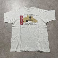 90s.シングルステッチ Tシャツ アート 企業 グレー XL相当【ST206】