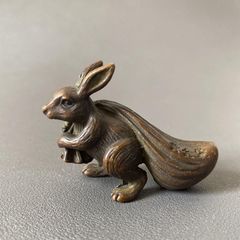 うさぎ 金属製 オブジェ 干支の置物 兎 卯 福兎 縁起物 金属工芸品