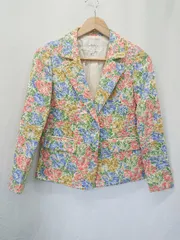 ◇ Θ JILLSTUART ジルスチュアート 花柄 長袖 テーラードジャケット サイズS ピンク ブルー グリーン レディース E  【1505290032919】