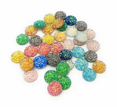 0451 カボッション 40個セット ガラスカボション ラウンドビーズ アート クリスタル ドーム DIY 手芸用品 ジュエリー ハンドメイド アクセサリーパーツ