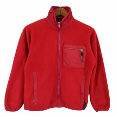 90年代 USA製 patagonia パタゴニア フリースジャケット アウトドア キャンプ アウター 防寒 レッド (メンズ S) 中古 古着 O8409