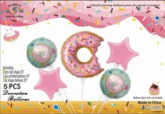 風船 アルミバルーン ドーナツ 5点セット 誕生日 飾り付け パーティー バースデー