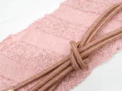 【一輝堂】リサイクル着物 帯揚げ帯締めセット 丸組 中抜き絞り 金糸 ラメ 麻の葉 帯締 帯揚 25w07-9443