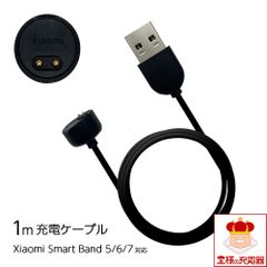 シャオミMiバンド スマートバンド用 マグネット式充電ケーブル 1m Mi Band5/6/7対応 eca260837 ブラック ゆうパケット