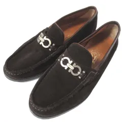 美品 Salvatore Ferragamo サルヴァトーレフェラガモ ガンチーニ スエードレザー ローファー 7.5EE 25.5cm相当 ブラウン メンズ 古着 中古 USED