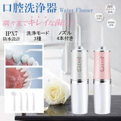 口腔洗浄器 USB充電式 ピンク パールホワイト マウスウォッシャー 電動 超音波 ジェットウォッシャー 口内ケア 携帯型 歯ブラシ 歯磨き ウォーターフロス 3段階調整 洗浄力