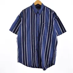 古着 90年代 ラルフローレン Ralph Lauren CHAPS チャップス 半袖 ボタンダウン ストライプシャツ メンズL ヴィンテージ/eaa334554