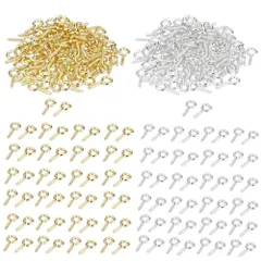 【新着商品】ハンドメイド ネジヒートン DIY 金具 用 手芸用品 パーツ 約100個セット (4*10mm アクセサリー ゴールド*約50個+シルバー*約50個)のサムネイル