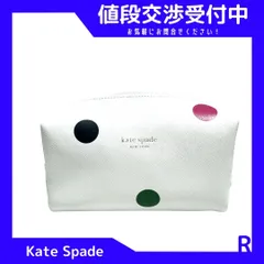 Y410-154　【新品同様】KateSpeadケイトスペード　コスメポーチ　ホワイト　水玉