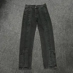 DWS company ブラックデニム ジッパー デニム パンツ