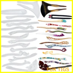 【人気商品】FUNSHOWCASE 簪 かんざし 髪留め シリコンモールド 15個セット 唐風 中華風 古風 アクセサリー チャーム UVレジン 粘土 石膏 エポキシ樹脂