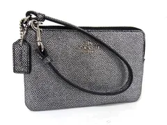 ■極美品■ COACH コーチ レザー メイクポーチ マルチケース 小物入れ レディース シルバー系 DJ4692