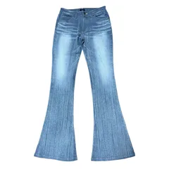 SOMETHING 97800 ストレッチ スリム ブーツカットデニム ベルボトム フレア ライトグレー サイズ29 レディースM サムシング