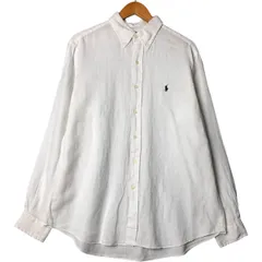古着 ラルフローレン Ralph Lauren CLASSIC FIT 長袖 リネン ボタンダウンシャツ メンズL相当/eaa576747