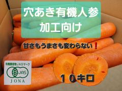 穴あき　有機JAS人参　１０キロ