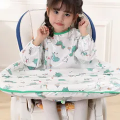 ☆ ダイナソー ☆ ロングスリーブ ☆ キッズ 食事エプロン テーブルクロス一体 3way お食事エプロン キッズ 子ども エプロン 食事 食べこぼし ベビー ベビースタイ 食事エプロン 女の子 男の子 子供用 スタイ 食事用エプロン テーブルクロス 一体型