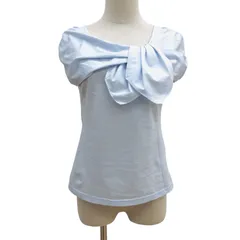 Z1332　ストロベリーフィールズ　STRAWBERRY-FIELDS　ノースリーブカットソー　ストライプ　襟元ボウタイ　S