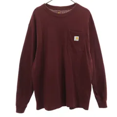 Carhartt カーハート K126 長袖 Tシャツ M ボルドー ロンT 胸ポケ メンズ 古着