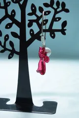 ハンドメイド　キーホルダー猫 赤 @sm0035L21ss