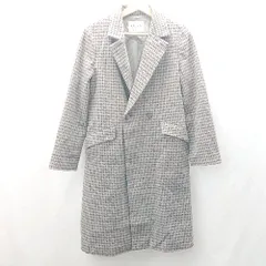 ◇ ⊇ GLOBAL WORK グローバルワーク チェック 長袖 チェスターコート サイズM ブラウン系 レディース E  【1503060032374】