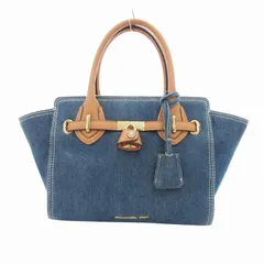 サマンサベガ Samantha Vega 美品 fulfilled love ハンドバッグ デニム カデナ チャーム インディゴブルー /HO△ 0302