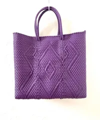 メキシコ製メルカドバッグＭサイズ／ラベンダーメキシコの目柄