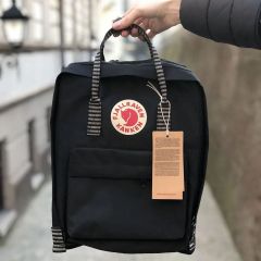 FJALLRAVEN フェールラーベン リュックサック レザーつき　KANKEN リュック バックパック デイパック 16L  黒-ストライプ FK13