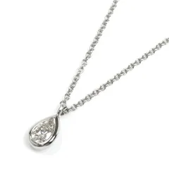 TIFFANY&Co. ティファニー Pt950プラチナ バイザヤード 1Pダイヤ ネックレス 60146410 2.7g 40cm レディース 中古