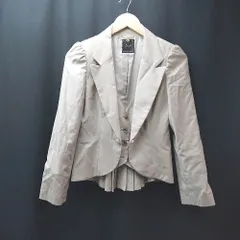 ◇ ◎ Swingle スウィングル ベスト風（着脱可能） バックプリーツ 長袖 ジャケット サイズ1 ライトベージュ レディース E  【1307210015961】