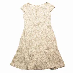 FRANCO FERRARO フランコフェラーロ フラワー レース刺繍 ワンピース フレンチスリーブ ペプラム 1 S ベージュ レディース 【中古】