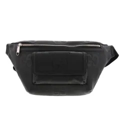 【極上品】GUCCI （グッチ） ジャンボ GG ラージ ベルトバッグ バッグ ウェスト/ボディバッグ  Black 645093 unused:S【中古】 