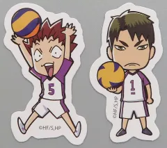 【中古】シール・ステッカー 牛島若利＆天童覚 「ハイキュー!! ダイカットステッカーミニ 2P(2種セット)」 セリア・ダイソー限定