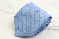 ディズニー ブランド ネクタイ 格子柄 小紋柄 ミッキーマウス TDL メンズ ブルー Disney 【中古】